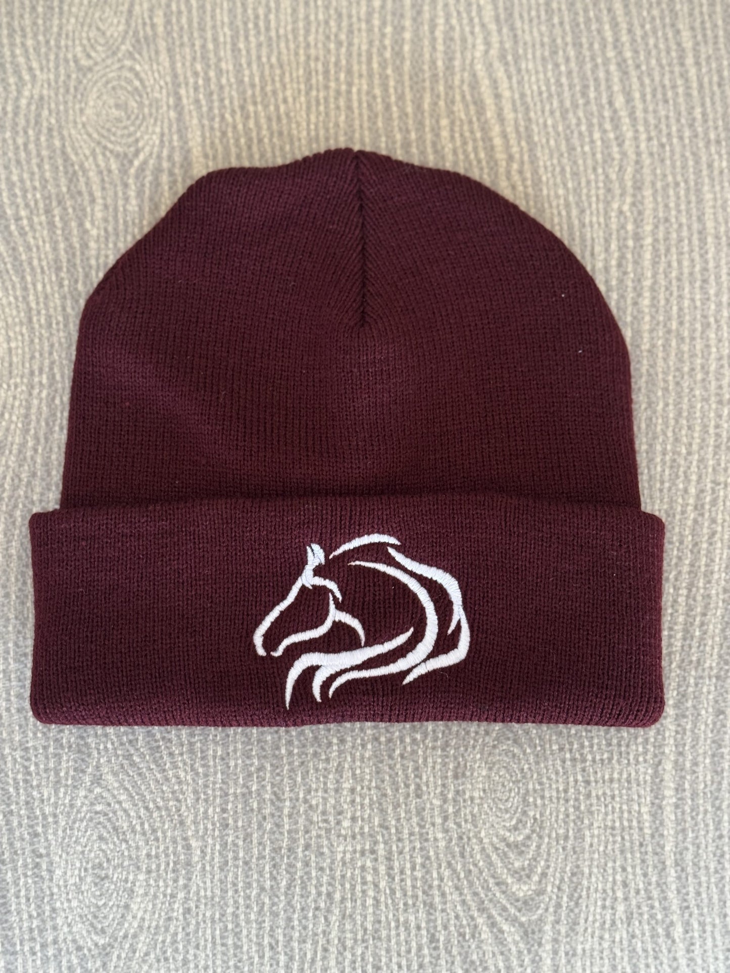 Unisex beanie from Unbridled Collection with warm wool design for barn visits by PK Equine