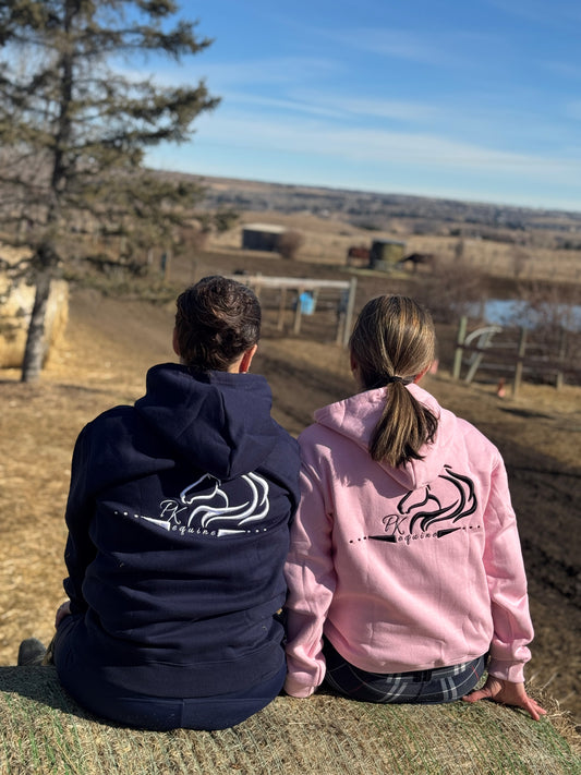 Unbridled fleece hoodie from Unbridled Collection with warm design by PK Equine.