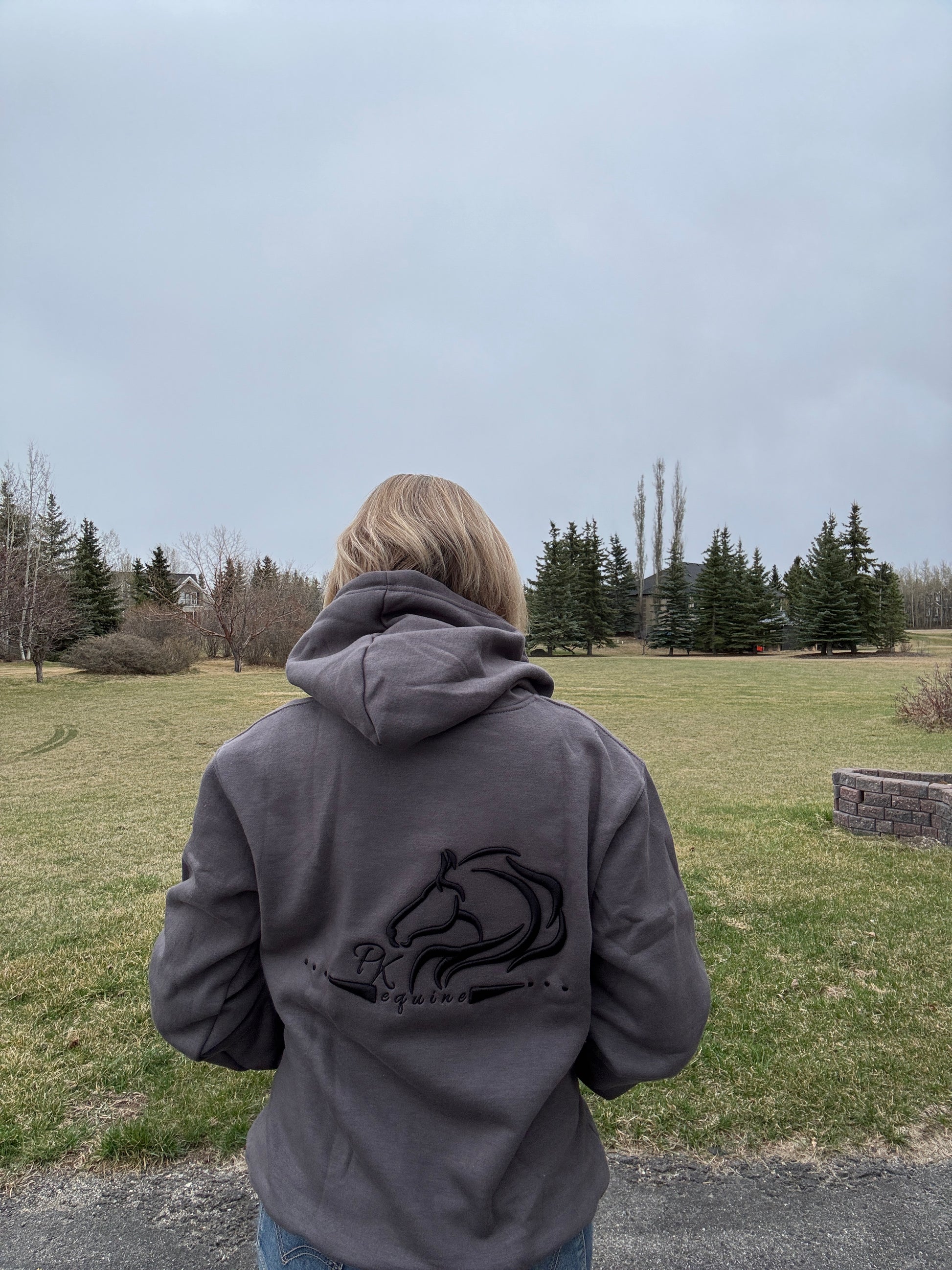 Unbridled fleece hoodie from Unbridled Collection with warm design by PK Equine.