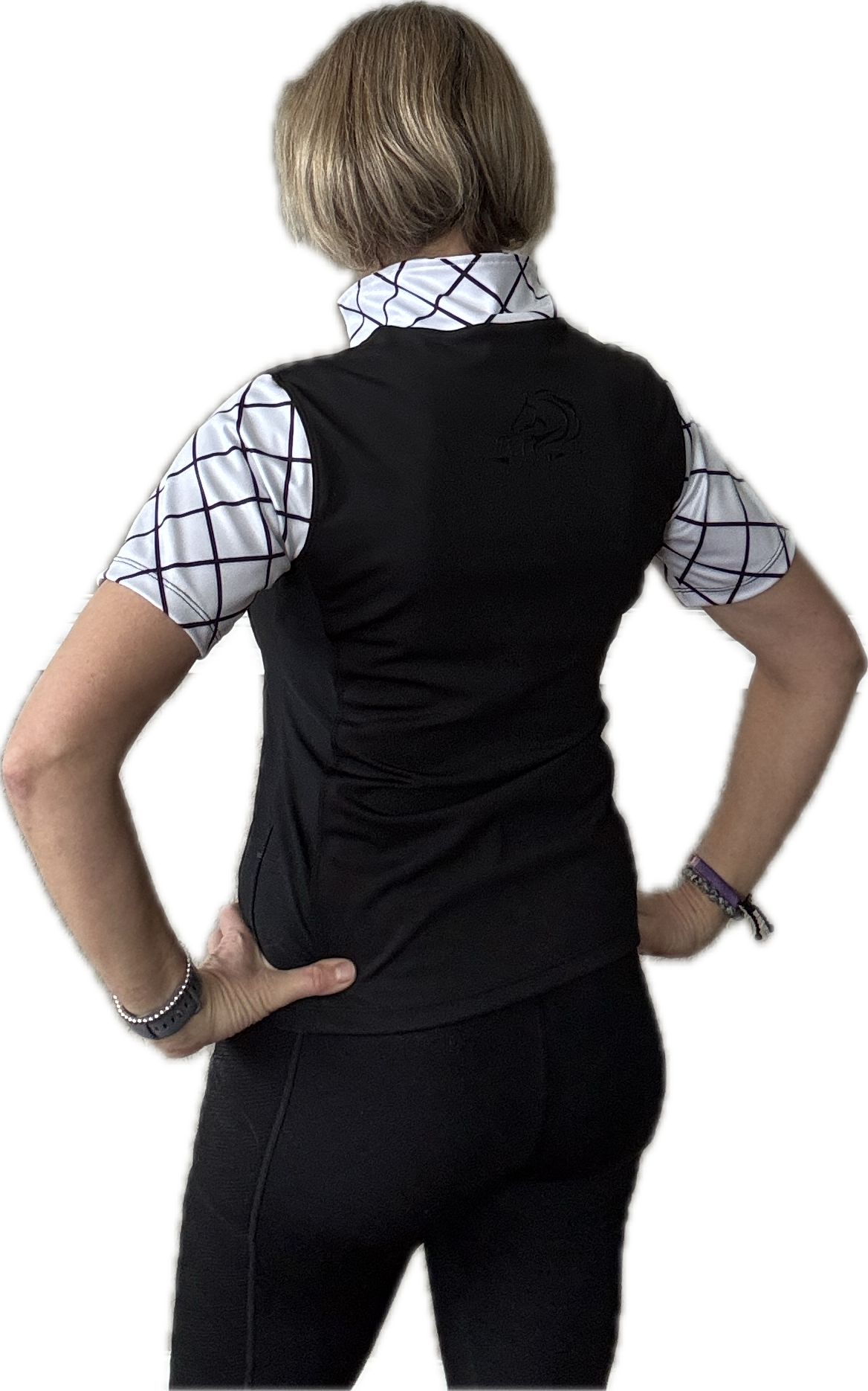 Women’s crisscross half-zip riding top from 2025 Collection with breathable fabric by PK Equine.