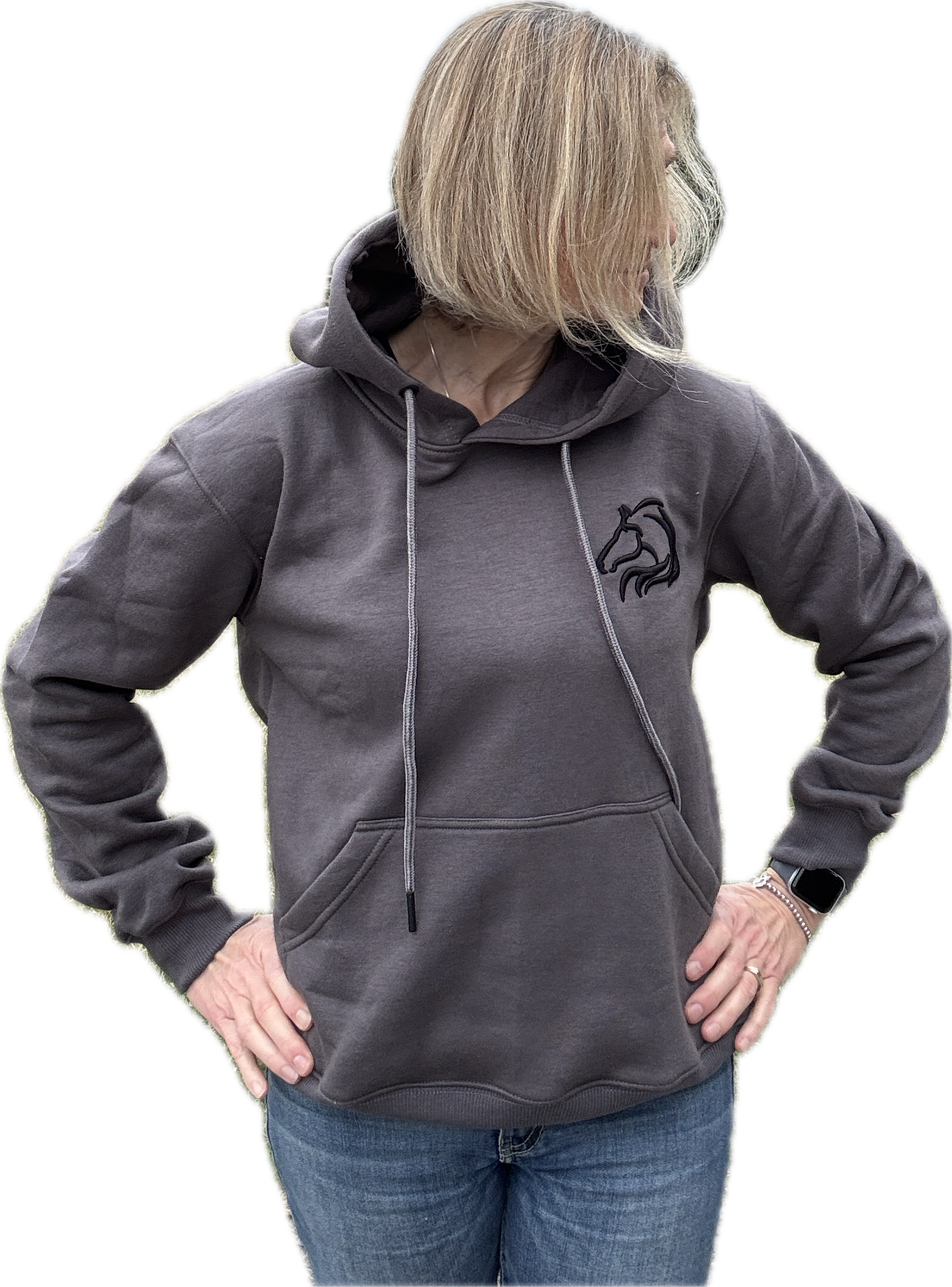 Unbridled fleece hoodie from Unbridled Collection with warm design by PK Equine.